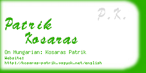 patrik kosaras business card